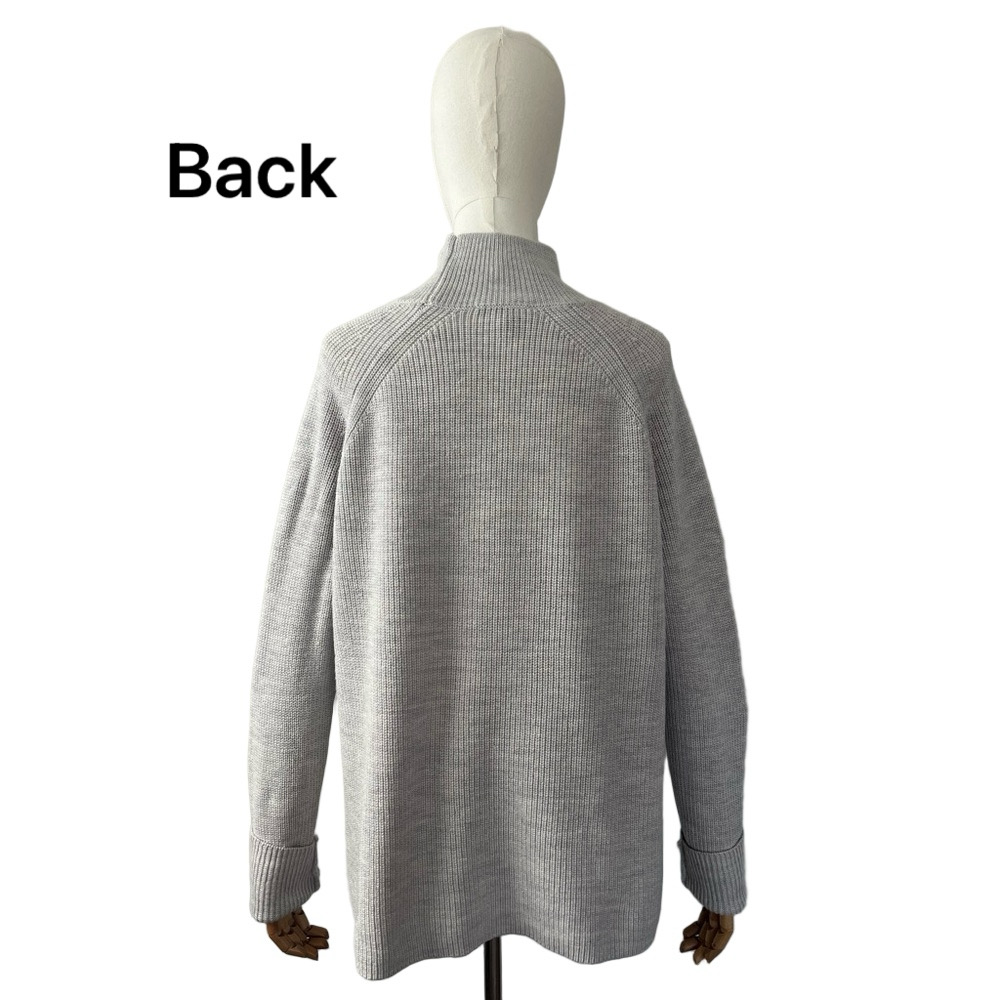 Eileen Fisher Merino Wool Mock Turtleneck Gray Minimalist Capsule Sweater Size M - Picture 6 of 13